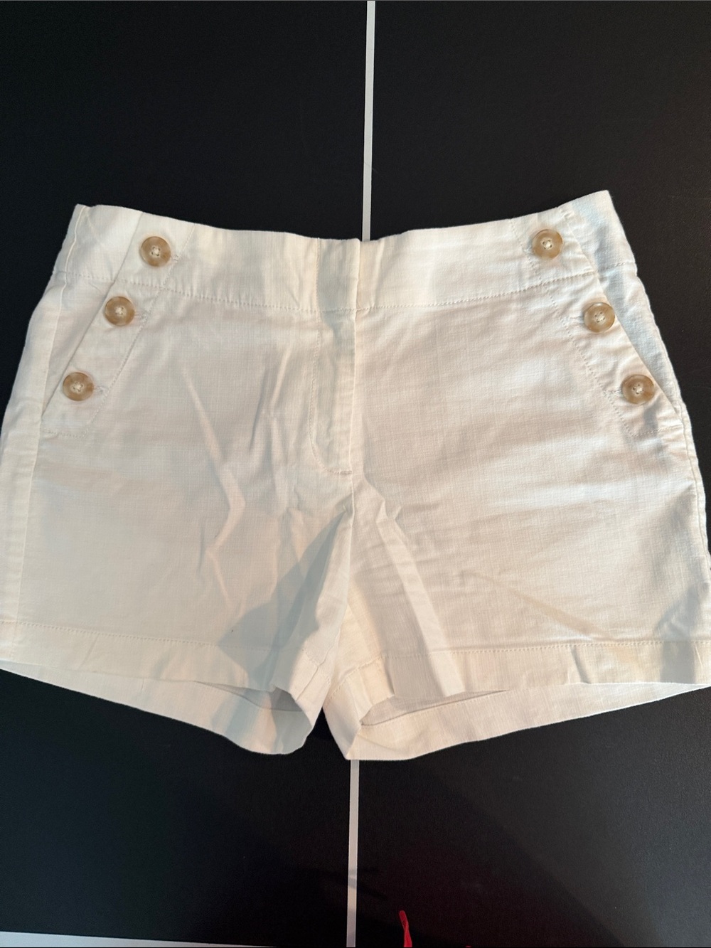 Loft White Women's Button-Accent Shorts-4